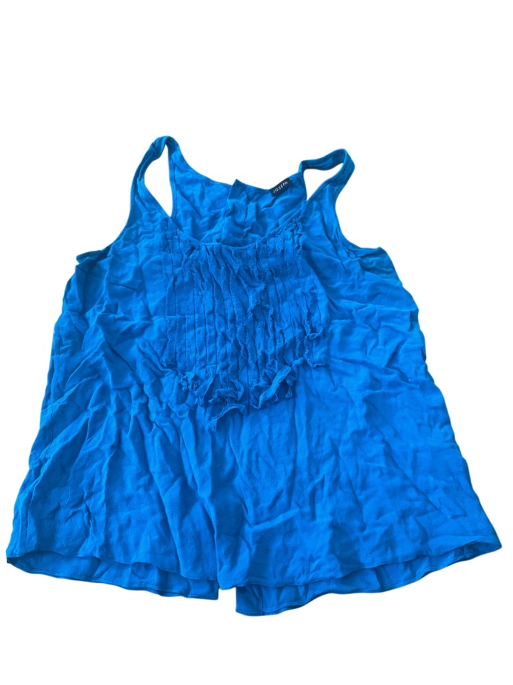 Joseph Turquoise Blue Ruffle-Front Tank Top - Picture 2 of 6